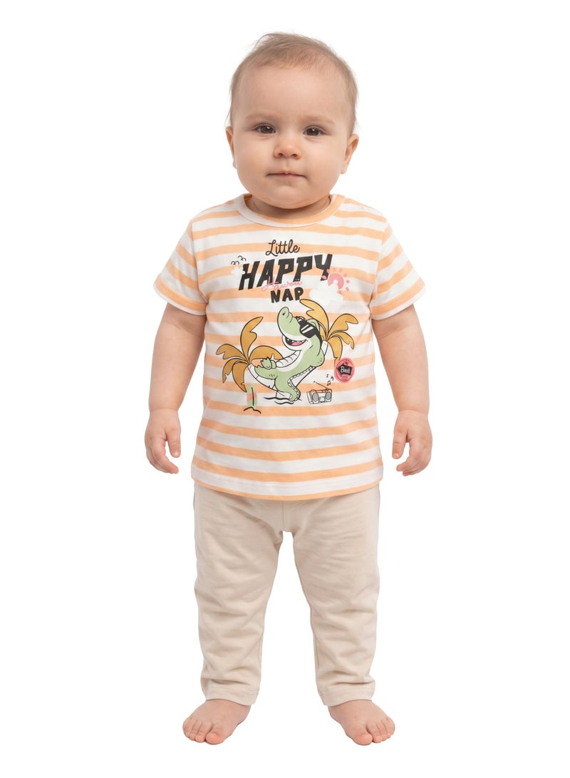 AIKO Infant Girls Cotton Interlock Printed T-Shirt – Little Happy Nap Design - Image 3