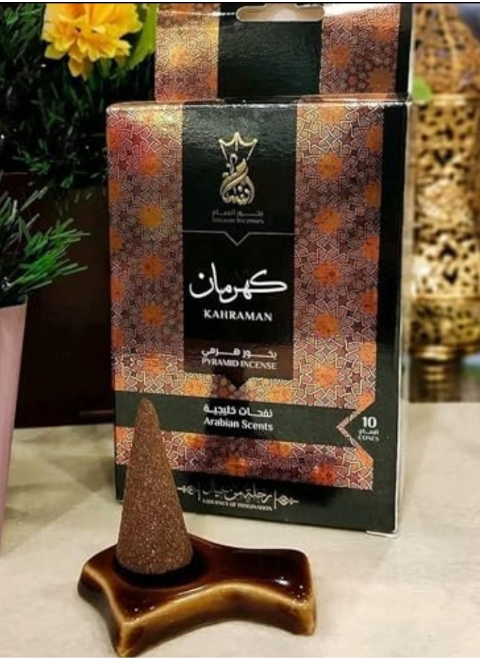 بخور أنسام بخور هرمي الشكل من انسام - 10 قمع داخل كل عبوة (كهرمان) 