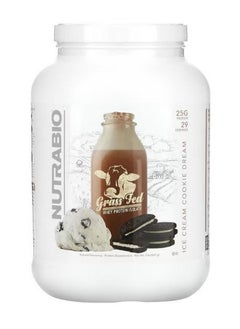 NutraBio Grass Fed Whey Protein Isolate Ice Cream Cookie Dream 2 lb 907 g  - Image 1