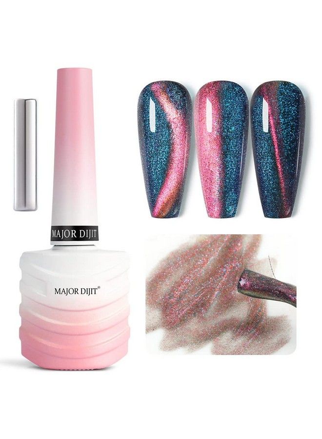 MAJOR DIJIT 9D Cat Eye Gel Nail Polish Glitter Soak Off Gel Polish With Magnet Stick Glitter Holographic Nail Art For Salon Home Diy 15Ml/0.5Floz - Image 2