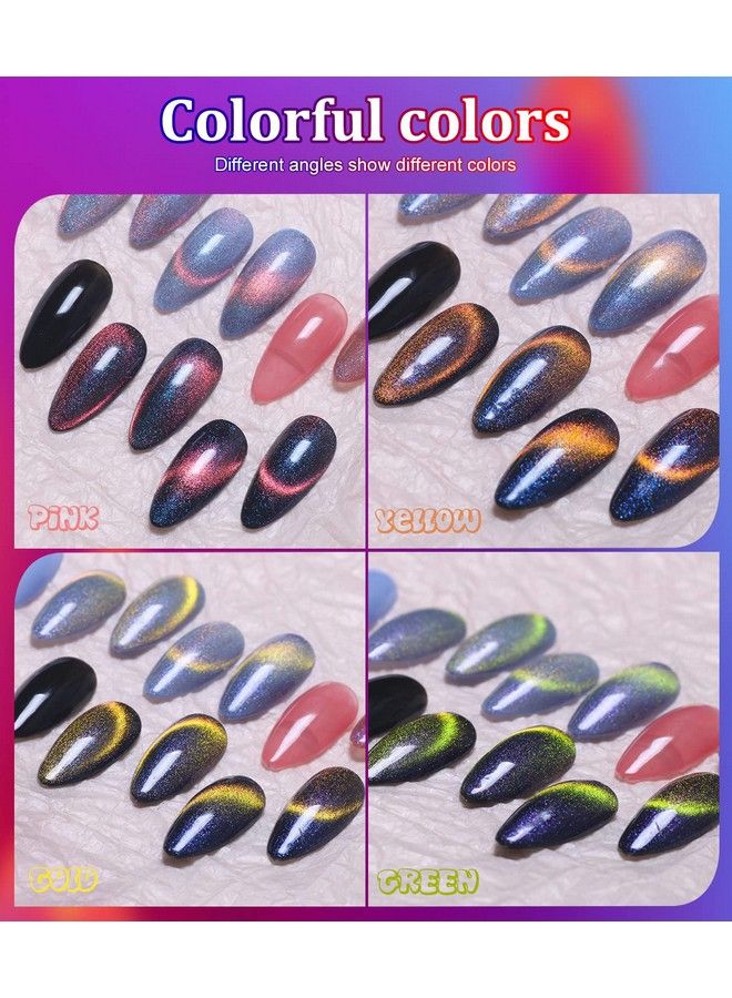 MAJOR DIJIT 9D Cat Eye Gel Nail Polish Glitter Soak Off Gel Polish With Magnet Stick Glitter Holographic Nail Art For Salon Home Diy 15Ml/0.5Floz - Image 5