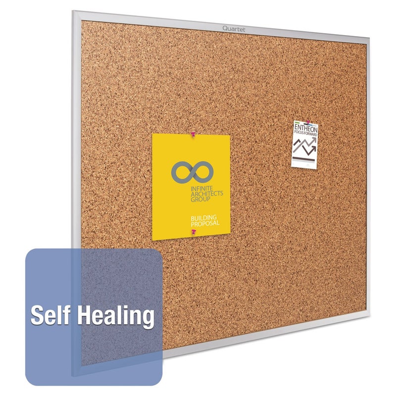 Quartet لوحة كورك رباعية، لوحة إعلانات، 3' x 2' لوحة كورك، إطار ألمنيوم (2303) - Image 3