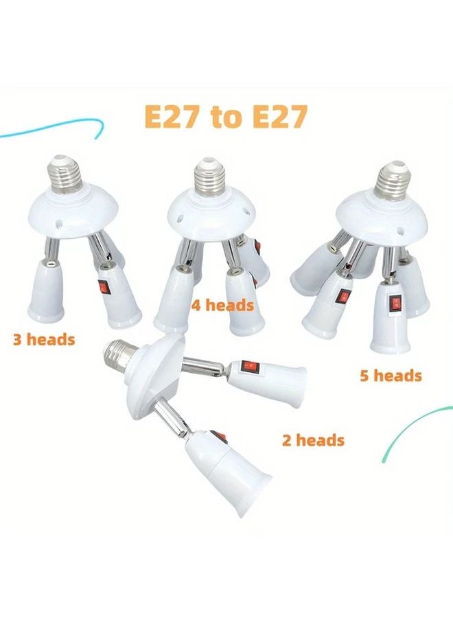 1PC E27 LED Light Bulb Splitter 1 to 3 Heads Converter Adapter for Home Lighting - Image 2