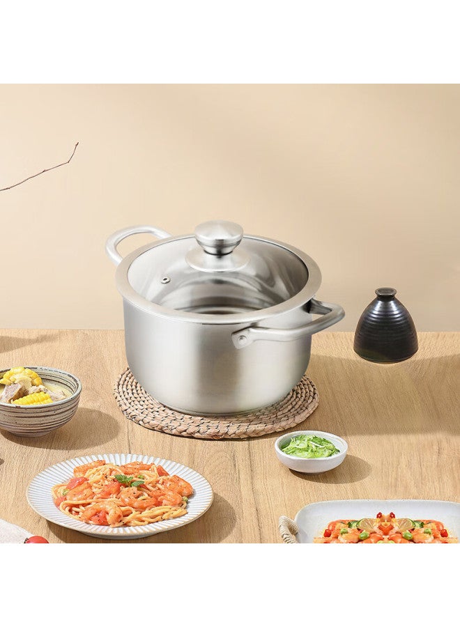 Guofeng 304 Stainless Steel Double Boiler With Steamer Insert, 22cm Soup Pot For Steaming, Cooking, And Stewing, Multi-purpose, Heat-resistant Handle, Suitable For Gas And Induction Cooktops - Image 3