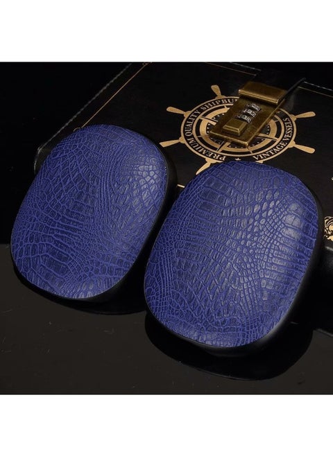 For Apple AirPods Max Bluetooth Headphone Case PU Skin Protective Case Crocodile Pattern Headphone Case-Color:Blue-Applicable Model:For Apple AirPods Max Crocodile Pattern [OPP Bag]]