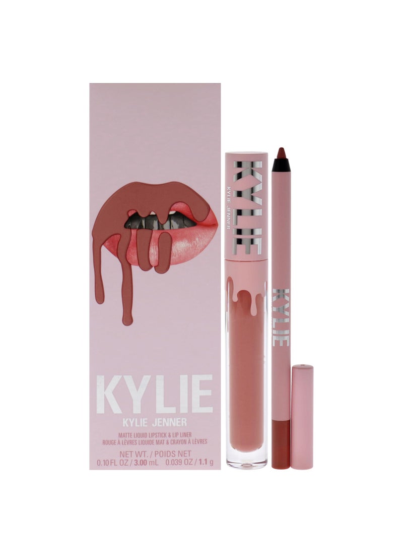 Kylie Cosmetics Kylie Cosmetics Matte Lip Kit - 802 Candy for Women - 2 Pc 0.10 oz Matte Liquid Lipstick, 0.03 oz Lip Liner 