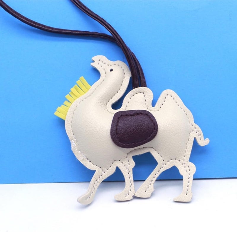 Desert Animal Charm Silk Road Themed Keychain PU Leather Car Accessory Lightweight Decoration for Travel Lovers - Image 5