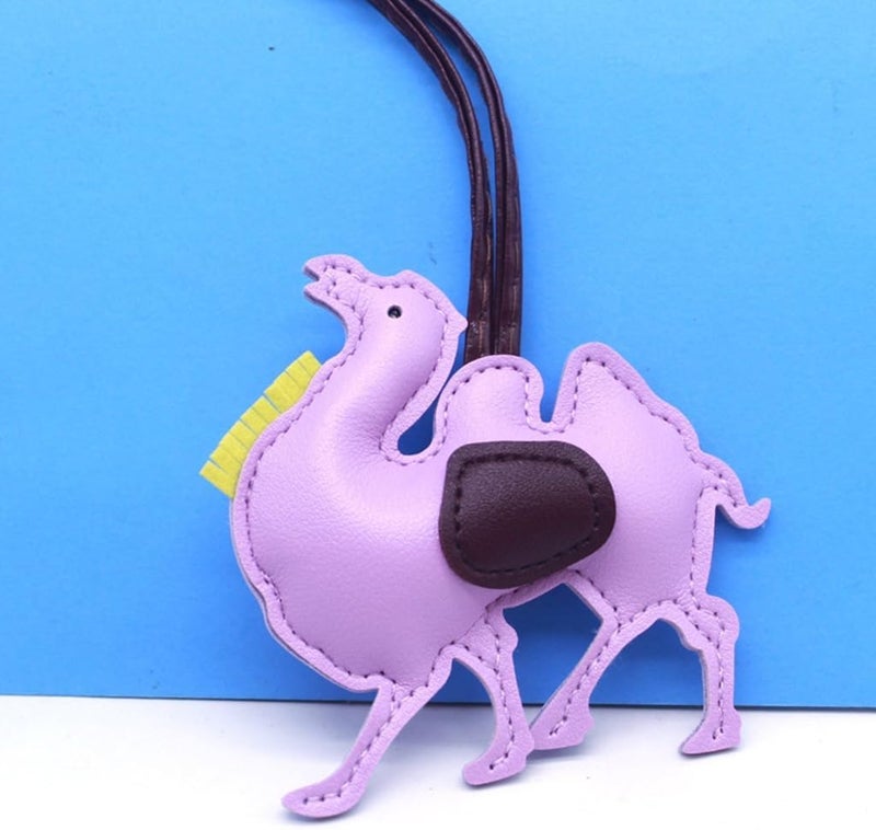 Desert Animal Charm Silk Road Themed Keychain PU Leather Car Accessory Lightweight Decoration for Travel Lovers - Image 3