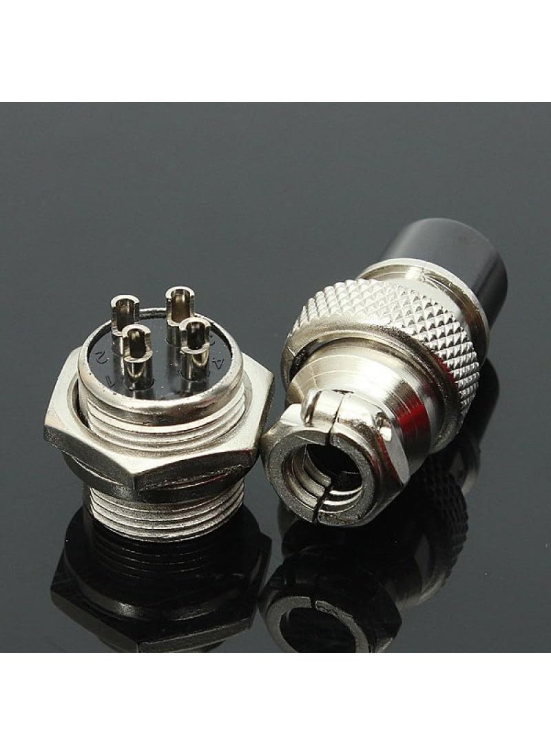 iduino IDUINO Aviation Plug Connector 5 Pairs GX16 4 Pin Panel Metal Mount Circular Metal Wire Connector Adapter Male Female Plug Socket  - Image 1