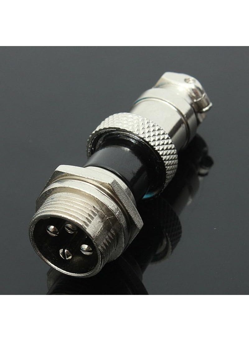 iduino IDUINO Aviation Plug Connector 5 Pairs GX16 4 Pin Panel Metal Mount Circular Metal Wire Connector Adapter Male Female Plug Socket  - Image 2