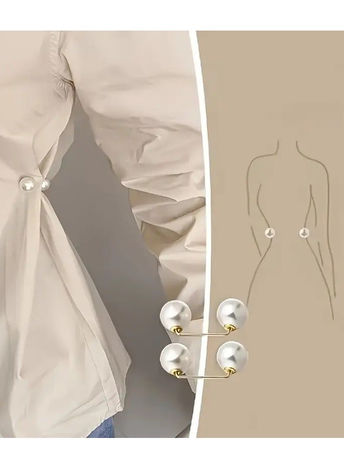 جلوسكي 3PCS اللؤلؤة بروش السلامة دبابيس مجموعة، ملحقات الأزياء لتأمين اللباس، وشار دبوس، ملابس طوق ضبط، مختلطة اللون تصميم زر اللؤلؤة - Image 5