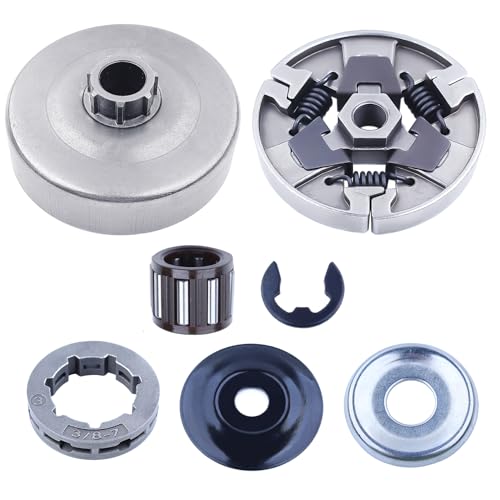 Adefol Chainsaw 3/8"-7 Clutch Drum Rim Sprocket Kit for Stihl MS660 066 064 MS640 MS661 Chainsaw, MS660 Cutch Kit With Washer E-clip Needle Bearing Replacement Parts # 1122 160 2002, 1122 007 1000 - Image 1