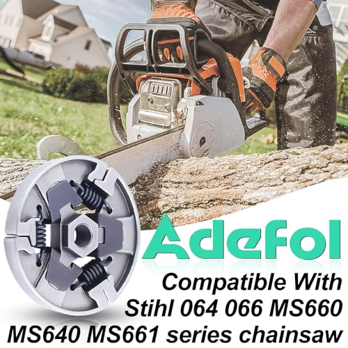 Adefol Chainsaw 3/8"-7 Clutch Drum Rim Sprocket Kit for Stihl MS660 066 064 MS640 MS661 Chainsaw, MS660 Cutch Kit With Washer E-clip Needle Bearing Replacement Parts # 1122 160 2002, 1122 007 1000 - Image 2