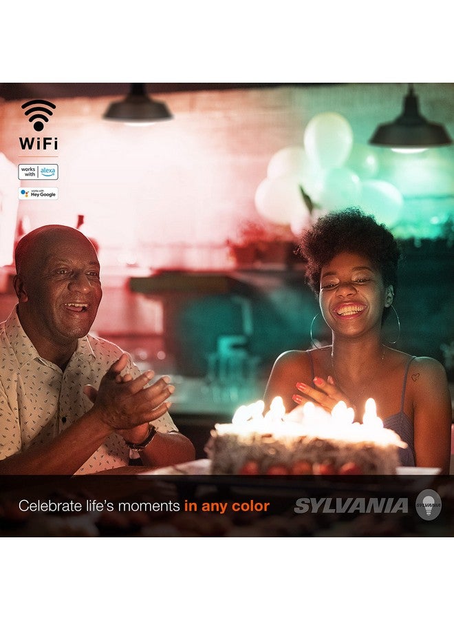 LEDVANCE SYLVANIA Wifi LED Smart Light Bulb, 65W Equivalent Full Color and Tunable White BR30, Dimmable, Compatible with Alexa and Google Home Only - 4 Count (Pack of 1) (75688)  - Image 4