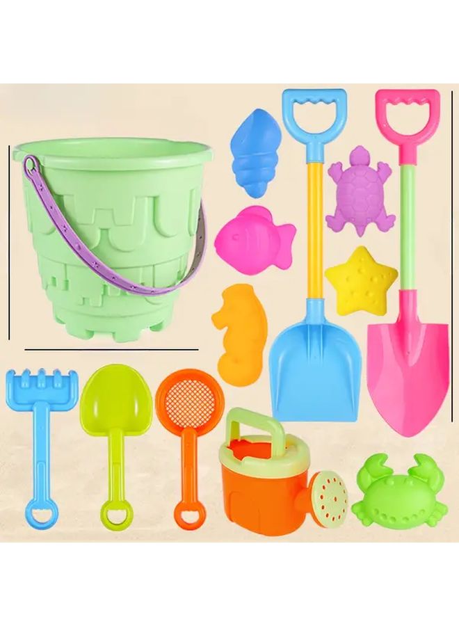 Pink 13 Pcs Beach Toys Set Large Shovel Bucket Water Sand Play Tools For Kids - Image 5
