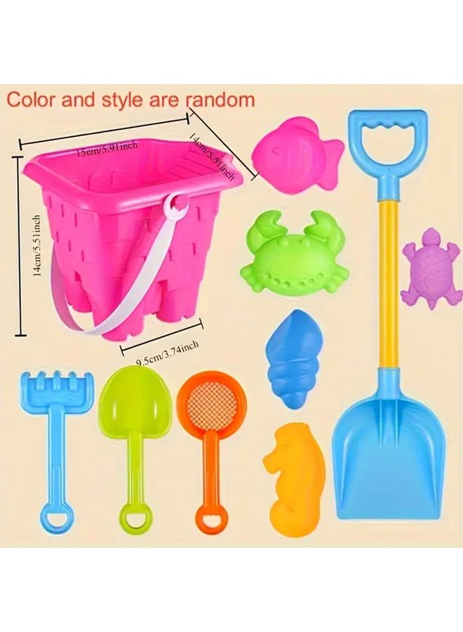 Pink 13 Pcs Beach Toys Set Large Shovel Bucket Water Sand Play Tools For Kids - Image 2