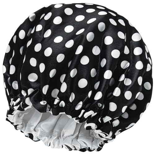 Edoneery Satin Bonnet Silk Bonnet Hair Bonnet for SleepingSlouchy Beanie Hat Satin Sleep Cap for Womens Natural Curly HairDots - Image 1