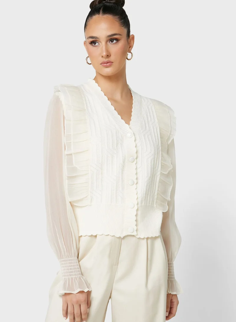 ELLA Ruffle Detail Cardigan