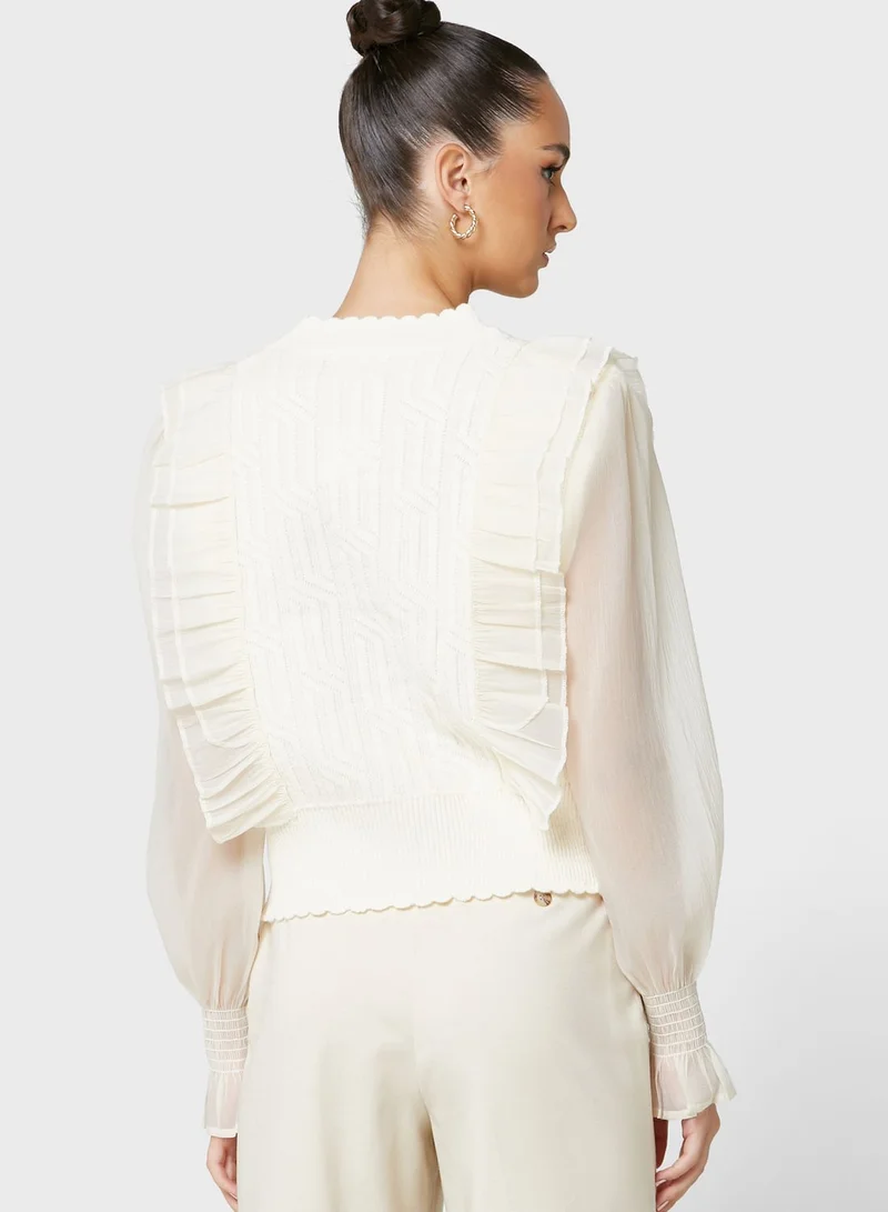 ELLA Ruffle Detail Cardigan