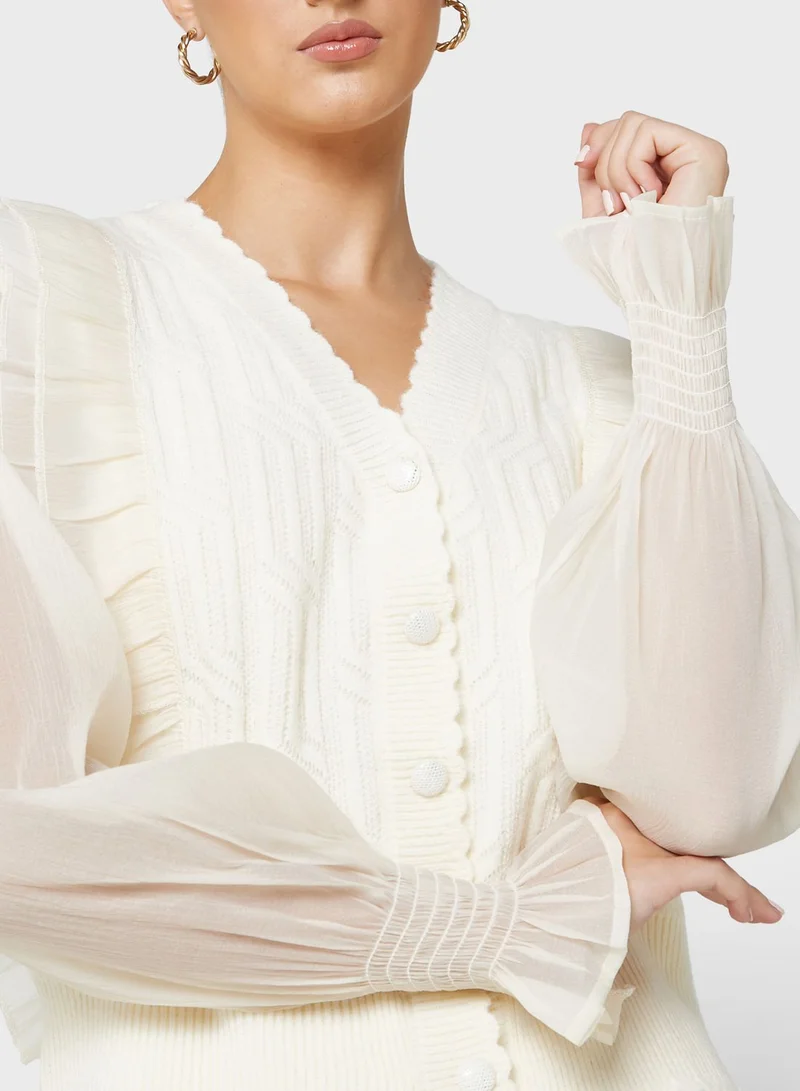 ELLA Ruffle Detail Cardigan