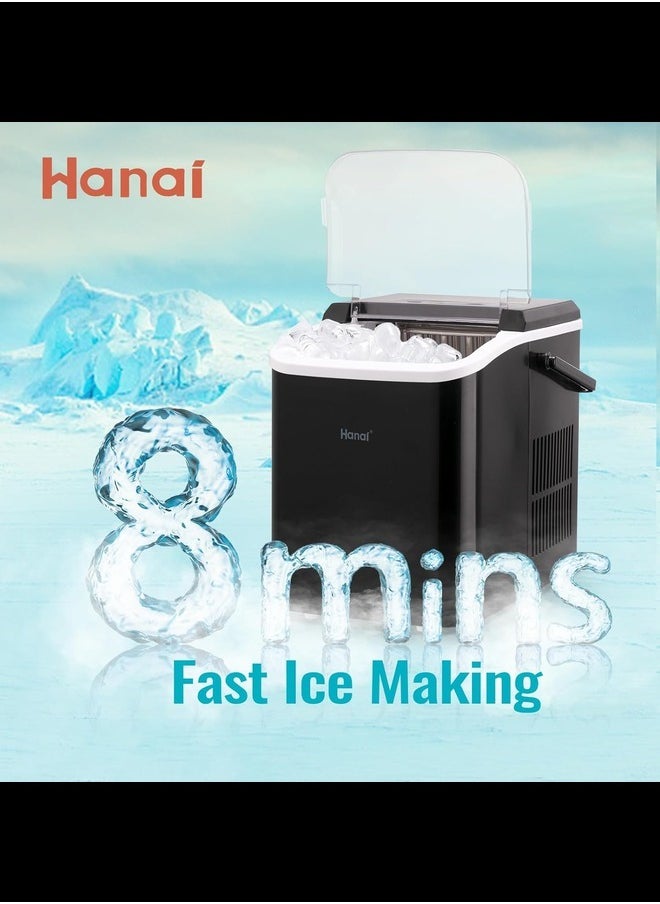 Generic Ice Makers Countertop, Self-Cleaning Function, 26Lbs/ 8Mins/ 24Hrs 2 Size Ice, Portable Ice Cube Maker Machine with Ice Scoop & Basket  - Image 2