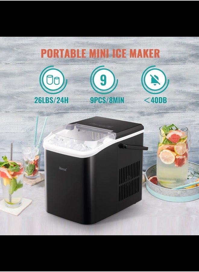 Generic Ice Makers Countertop, Self-Cleaning Function, 26Lbs/ 8Mins/ 24Hrs 2 Size Ice, Portable Ice Cube Maker Machine with Ice Scoop & Basket  - Image 3