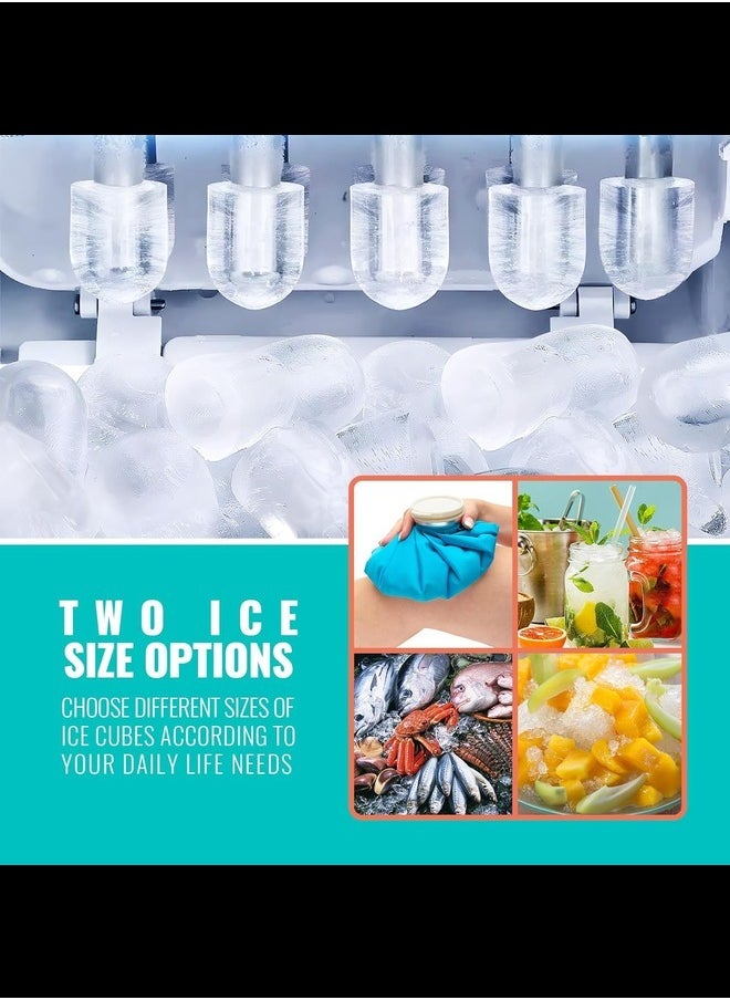 Generic Ice Makers Countertop, Self-Cleaning Function, 26Lbs/ 8Mins/ 24Hrs 2 Size Ice, Portable Ice Cube Maker Machine with Ice Scoop & Basket  - Image 4