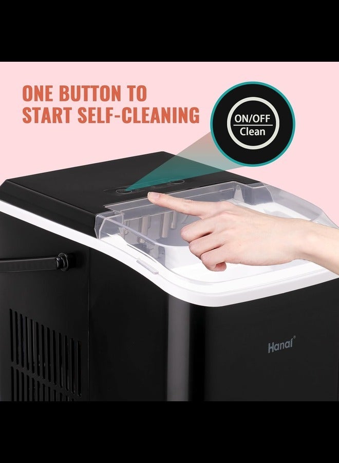Generic Ice Makers Countertop, Self-Cleaning Function, 26Lbs/ 8Mins/ 24Hrs 2 Size Ice, Portable Ice Cube Maker Machine with Ice Scoop & Basket  - Image 5