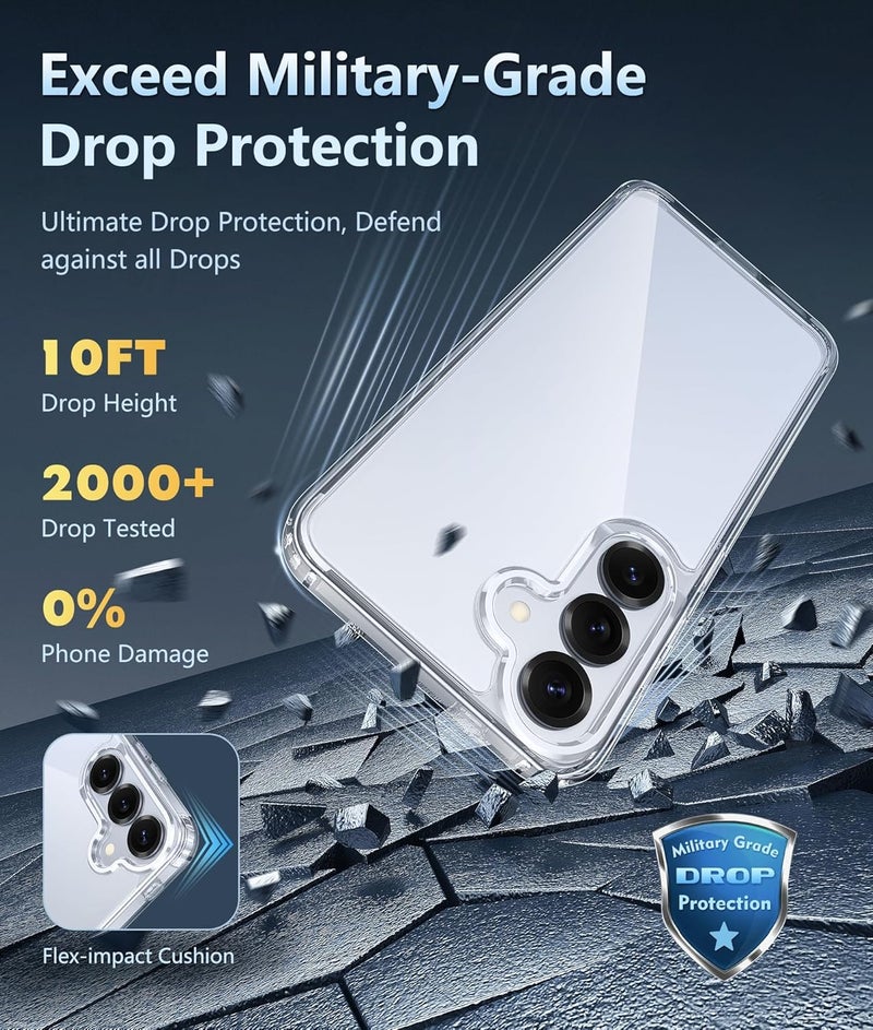 Realcase غطاء خلفي سيليكون لجهاز سامسونج S25 بلس 5G، مقاوم للخدوش، شفاف كريستالي، واقي للصدمات، غطاء خلفي لجهاز سامسونج جالاكسي S25 بلس 5G - Image 2