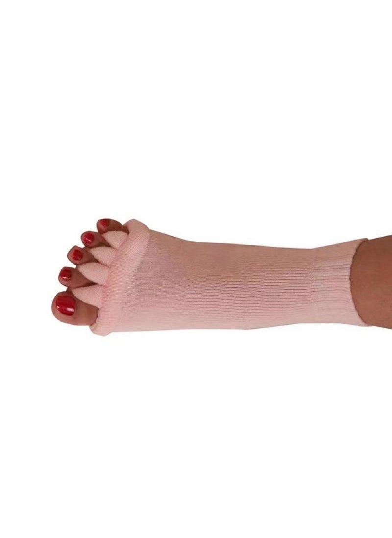 KUYING Wholesale Japanese Yoga Toe Socks Unisex Mid-Calf Pink