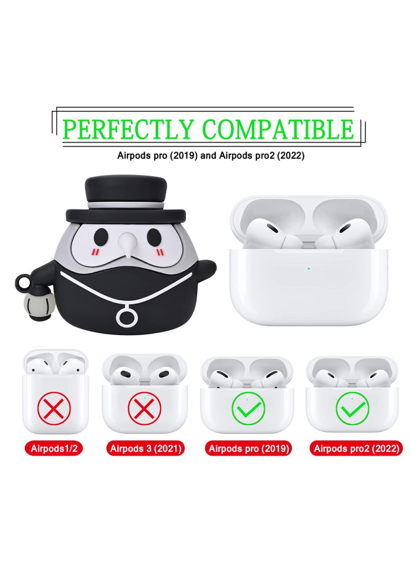 Generic - Luminous Medieval Plague Doctor Anime Case for AirPods Pro 1st/2nd Gen - TPU Silicone Cover (2019/2022) - Image 1