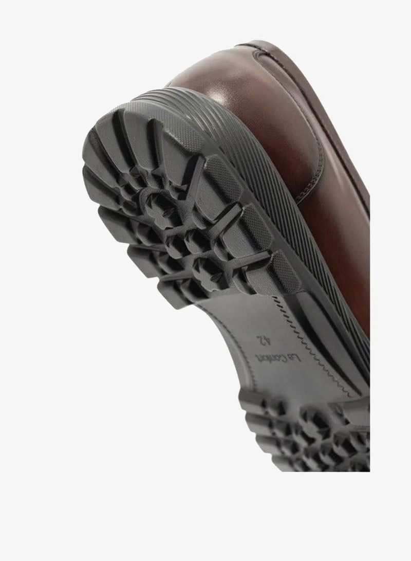 Le Confort BROWN Solid Metal Accent Loafers for Men | Best Price UAE