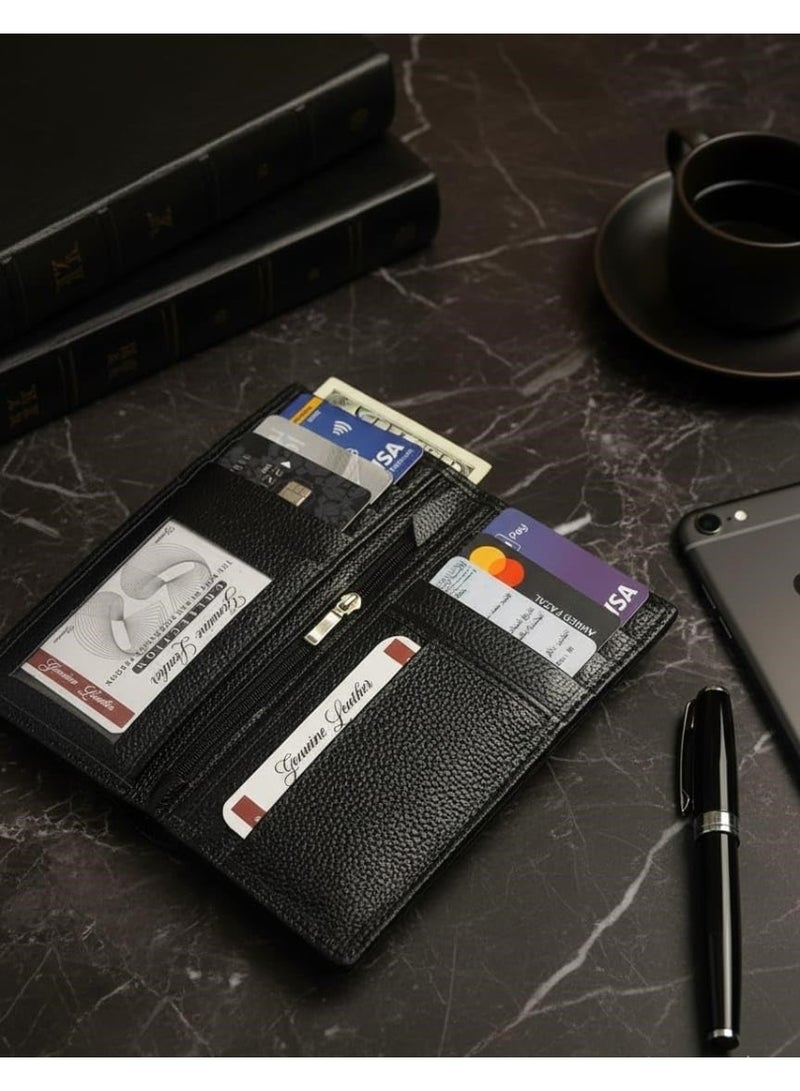 Men's Leather Long Wallet- Premium genuine Leather Material with Versatile Compartment, Ideal for Travelling & Daily Use - Image 4