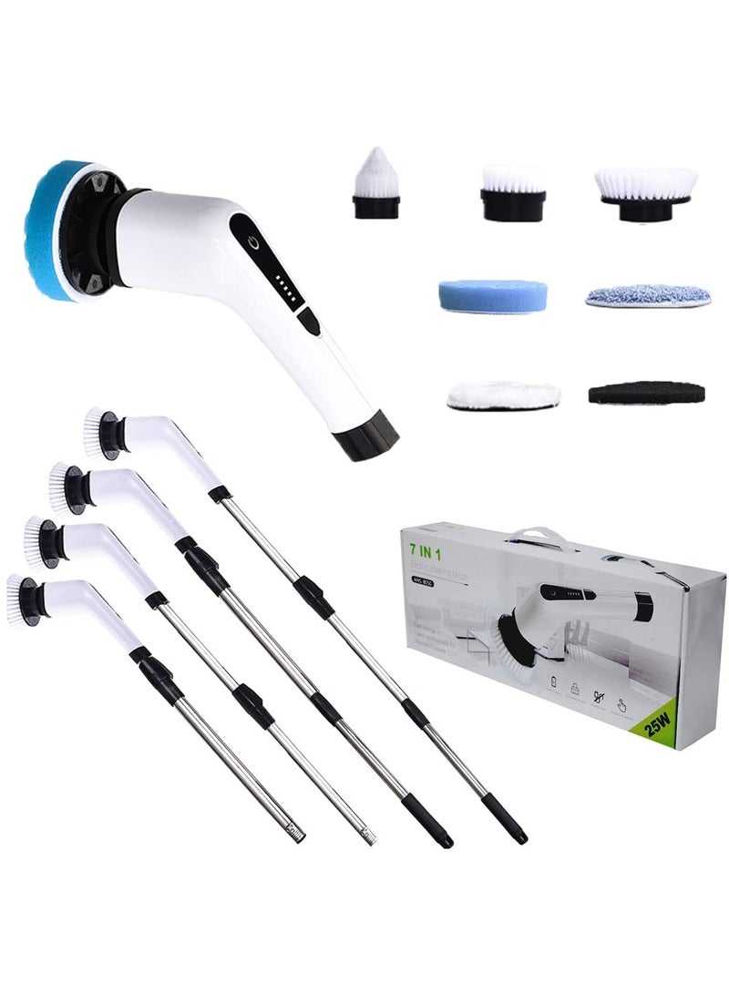 Beauenty Electric Spin Scrubber Rechargeable Cleaning Brush with 7 Replaceable Brush Heads, Cordless and Portable Power Scrubber, Electric Bathroom Scrubber for Cleaning Tile, Sink, Window, Floor, Tub, Car - Image 1