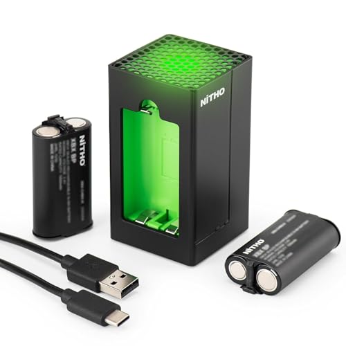NiTHO Controller Battery Pack and Charging Dock, Compatible with Xbox Series X|S, Xbox One/One X/One S Elite, Includes 2 Rechargeable Batteries and USB-C Cable - Image 1