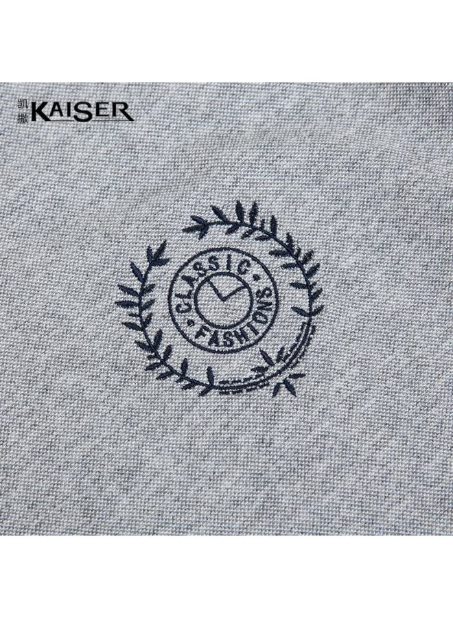 Kaiser Men's Long-sleeve T-shirt, Round Neck, Printed With Mulberry Silk, Spring And Autumn Casual Top Ks1513, Medium Blue, 185/100a - Image 4