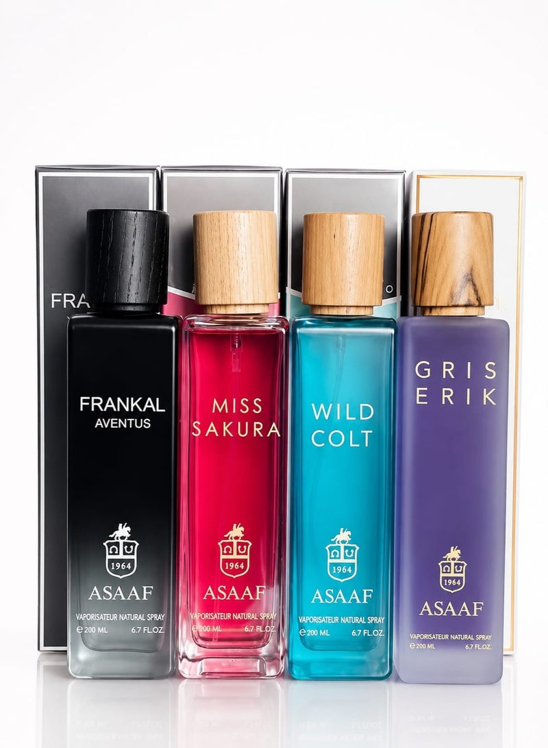 Asaaf Trend General Perfume Set 4 Pieces * 200ml Eau de Parfum - Image 3