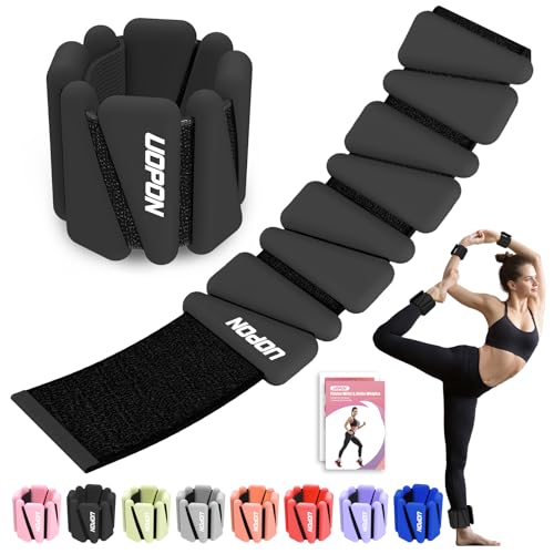 UOPON Wrist Ankle Weights for Women Soft Silicone Wrist Weights Set of 2 for Walking Pilates Yoga Barre Strength Training Weighted Bangles with Secure NonSlip Fit for Arm Leg Workouts 2 lb - Image 1