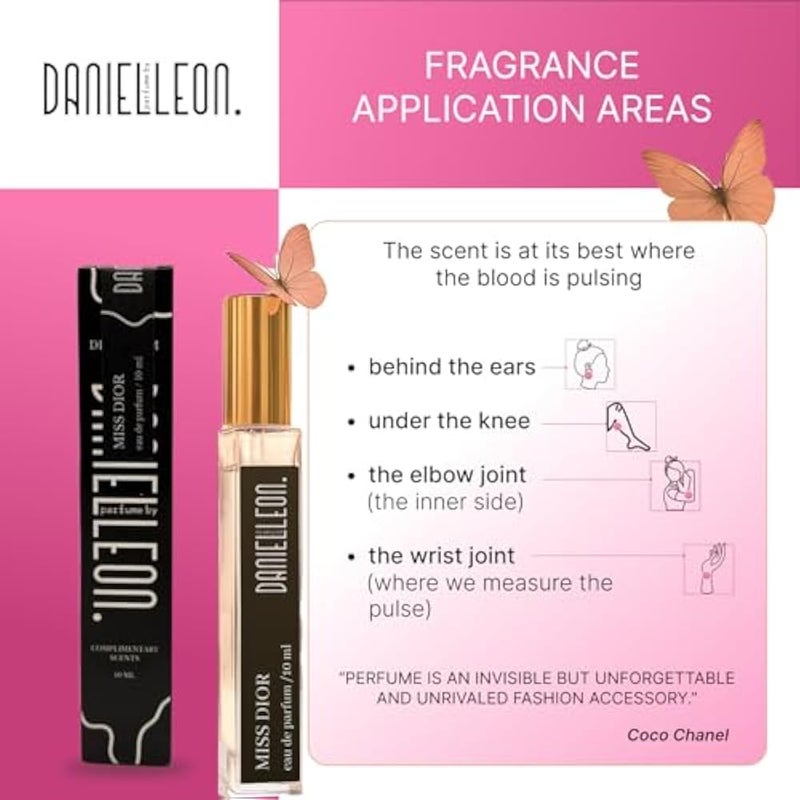 Daniel Leon, inspired perfume by MissDior, Elegant Floral Perfume for Women with Rose & Peony Notes tester, 10 ml - Image 3