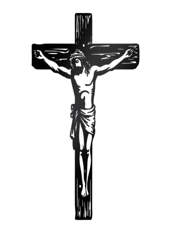 KOYILTD Metal Cross Wall Decor Black Metal Jesus Cross Wall Sculpture Christian Wall Art for Home Church Decoration Christian Gifts for Women Mother's Day Gift (Loyal) - Image 1