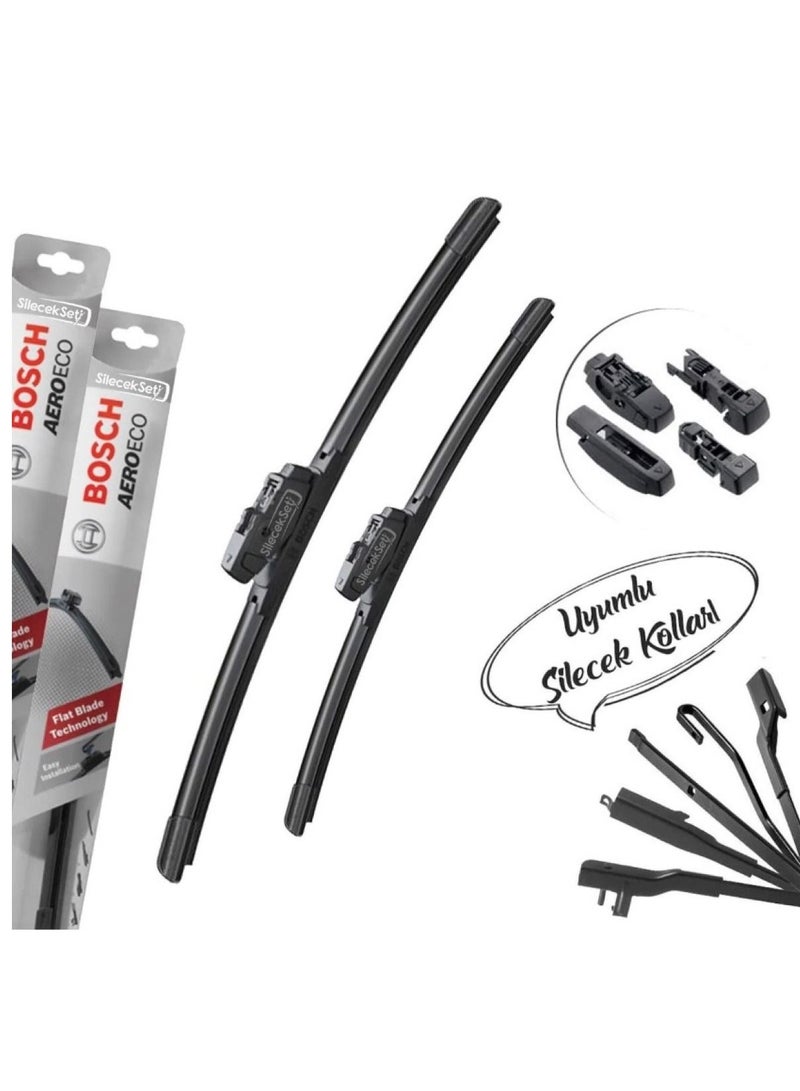 BOSCH Aeroeco Front Window Wiper Blades Driver Side And Passenger side For Land Rover Range Rover Evoque Sep. 2011 - 2022 - Image 3