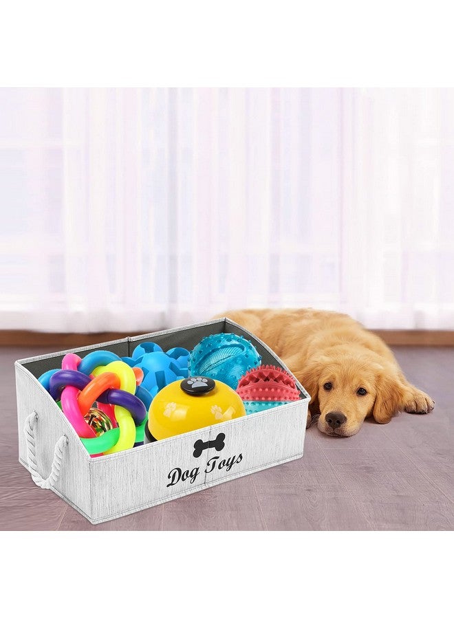 Morezi Large Dog Toy Bin Puppy Shallow Toy Baskets Dog Toy Storage Perfect For Living Room Playroom Closet Home Organization  Grey - Image 5