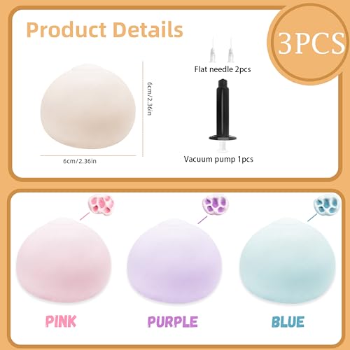 Chicooan 3 Pack Squishy Toys Stress Balls Sand Squishy Balls ASMR Toys with Air Pumps Smoothie Balls for Stress Relief Squeeze Fidget Toys for Party Favors - Image 5