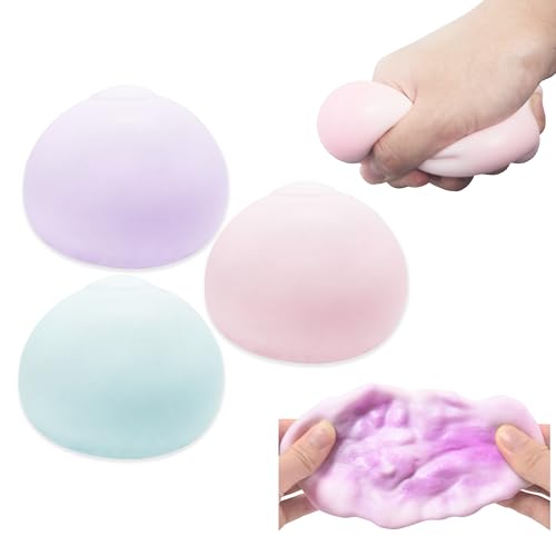 Chicooan 3 Pack Squishy Toys Stress Balls Sand Squishy Balls ASMR Toys with Air Pumps Smoothie Balls for Stress Relief Squeeze Fidget Toys for Party Favors - Image 1