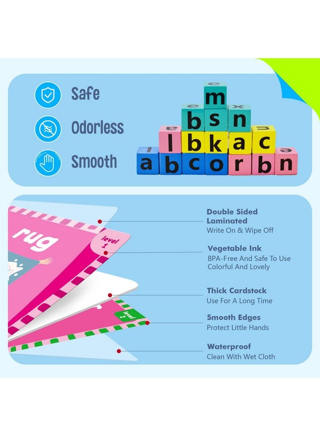 سبرايت جرو لعبة تهجئة الكلمات، 80 كلمة أولى مع مكعبات ألغاز أبجدية خشبية، كلمات CVC، كلمات مرئية، لعبة مطابقة الحروف، ألعاب تعليمية مبكرة لمرحلة ما قبل المدرسة، رياض الأطفال - Image 4