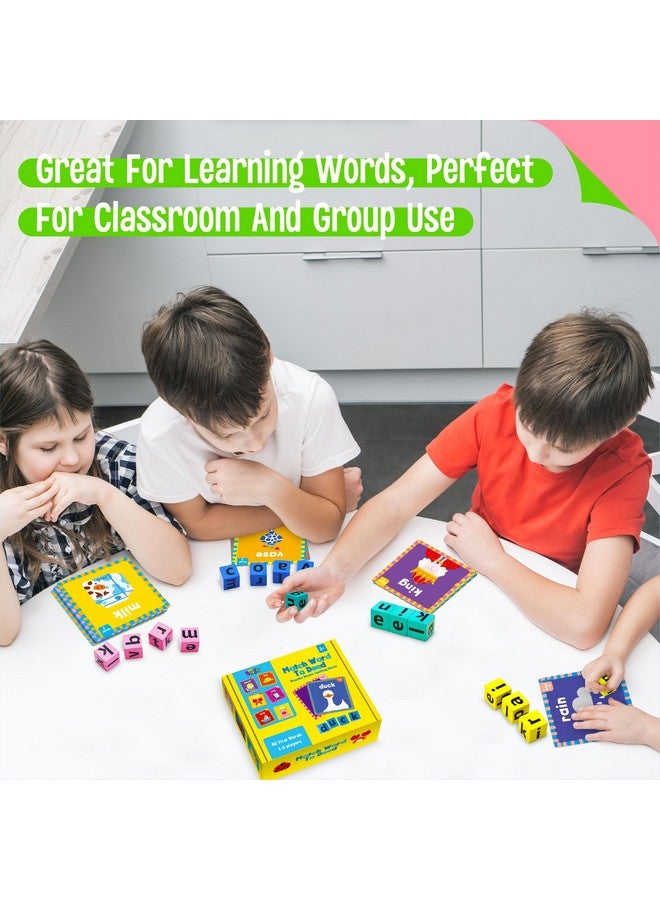 سبرايت جرو لعبة تهجئة الكلمات، 80 كلمة أولى مع مكعبات ألغاز أبجدية خشبية، كلمات CVC، كلمات مرئية، لعبة مطابقة الحروف، ألعاب تعليمية مبكرة لمرحلة ما قبل المدرسة، رياض الأطفال - Image 3
