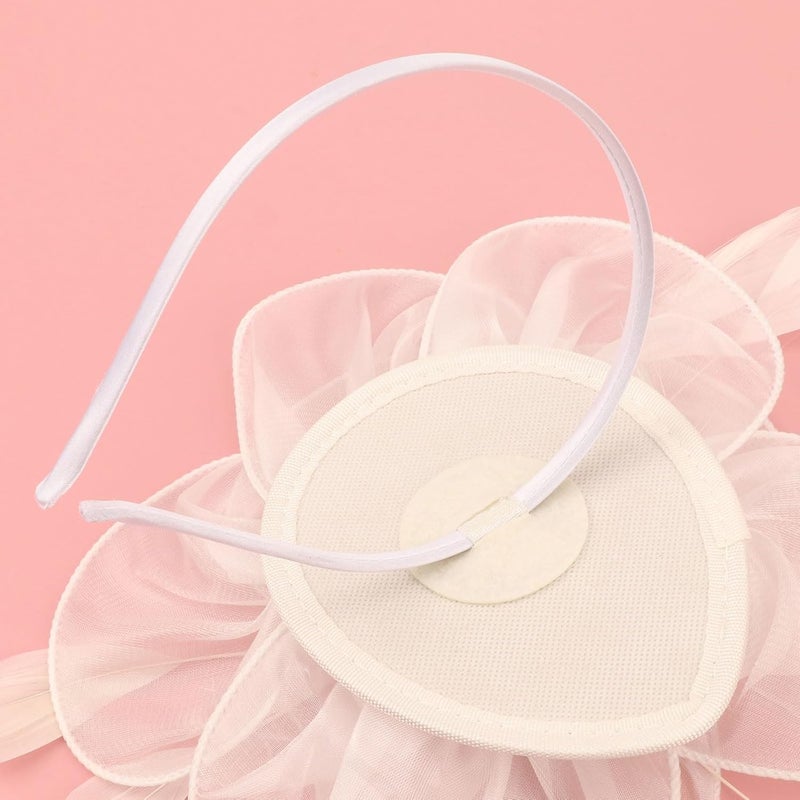 DRESHOW Fascinators Hat Flower Mesh Ribbons Feathers on a Headband and a Clip Tea Party Headwear for Girls and Women - Image 3