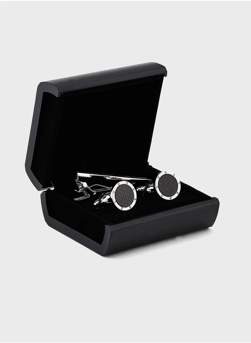 Robert Wood Cufflink & Tie Pin Set In Gift Box