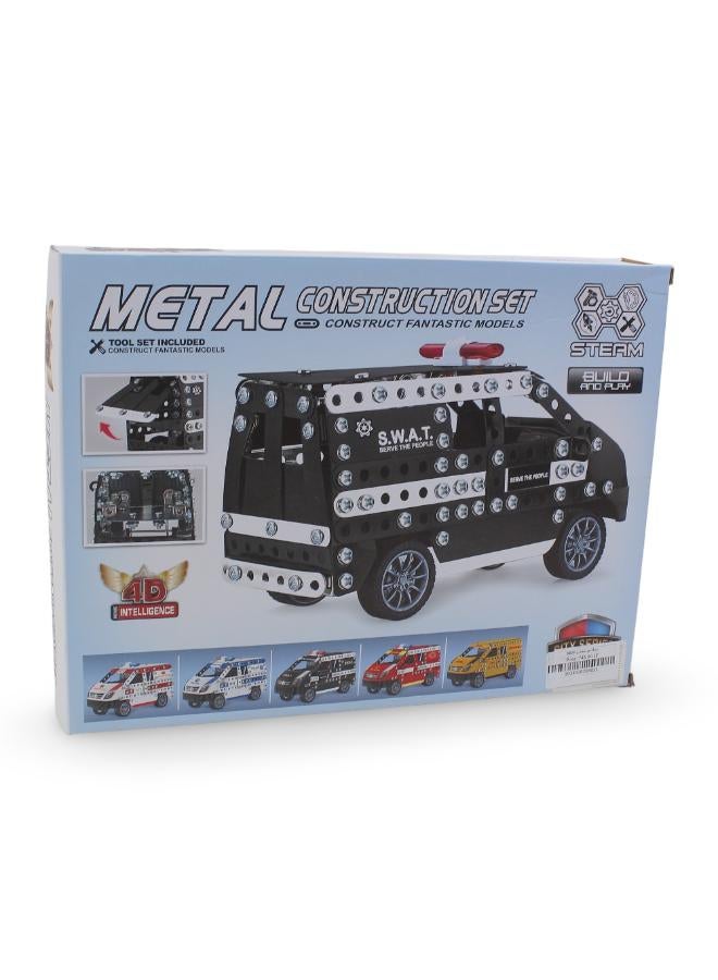 Black Ambulance Model Metal Construction Set - 314 Pcs - Image 3