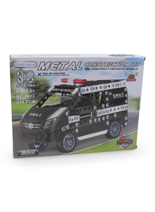 Black Ambulance Model Metal Construction Set - 314 Pcs - Image 2